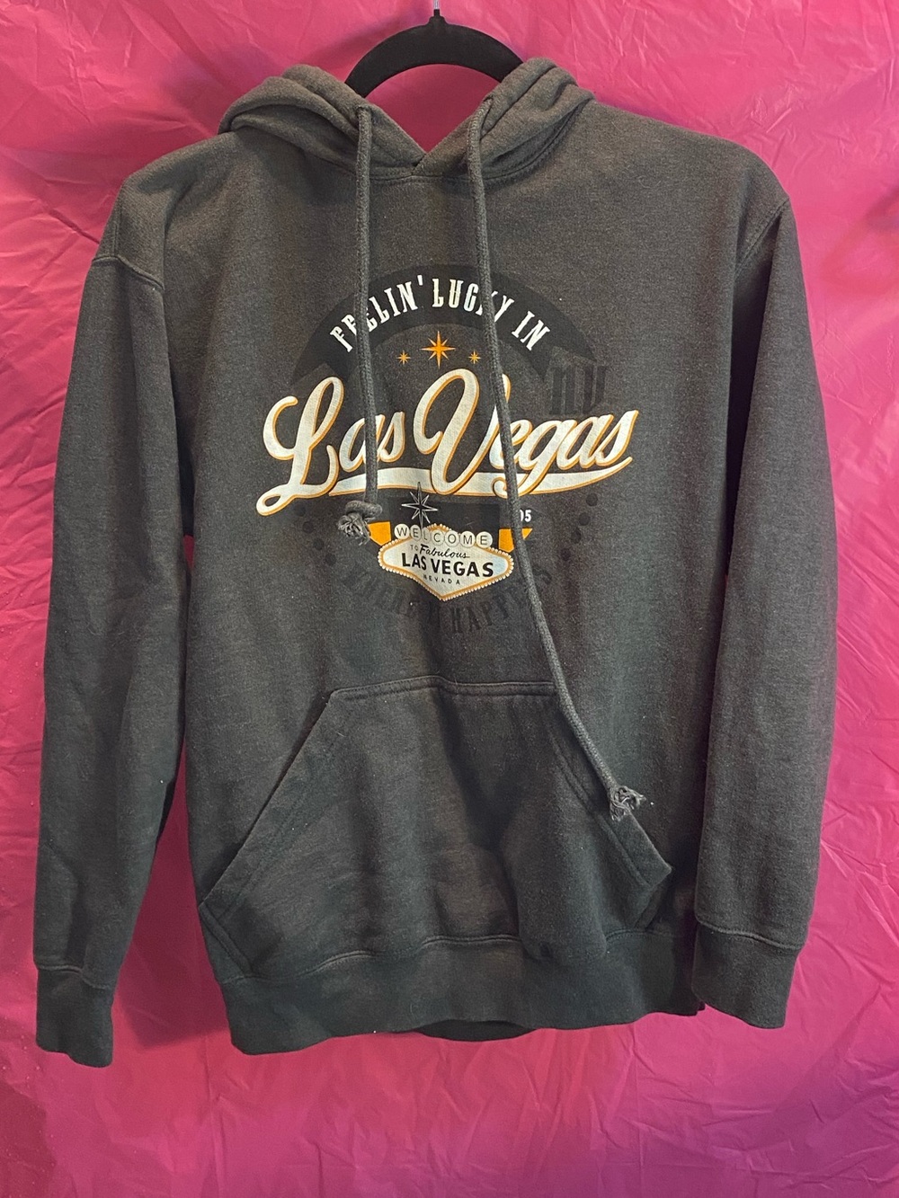 Las Vegas Graphic Pullover Hoodie - Charcoal